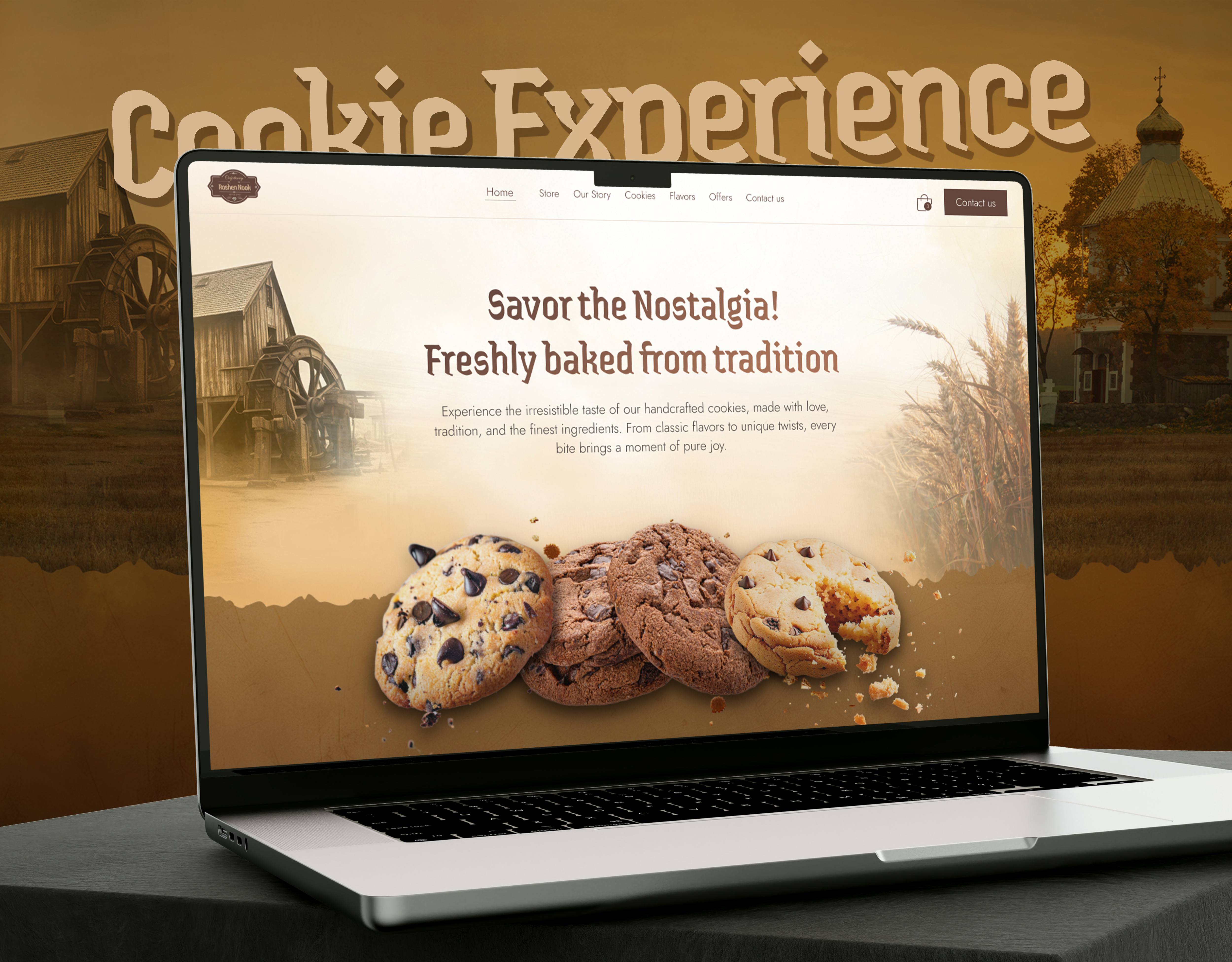 Cookie website UI UX design and case study Portfolio mockup