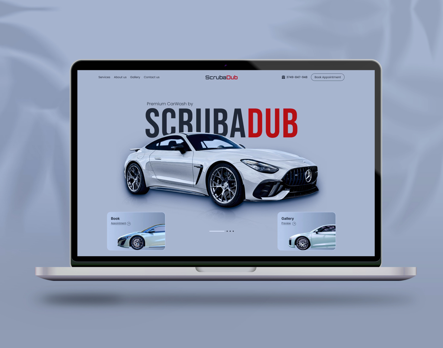 Luxury car care website UI UX design portfolio